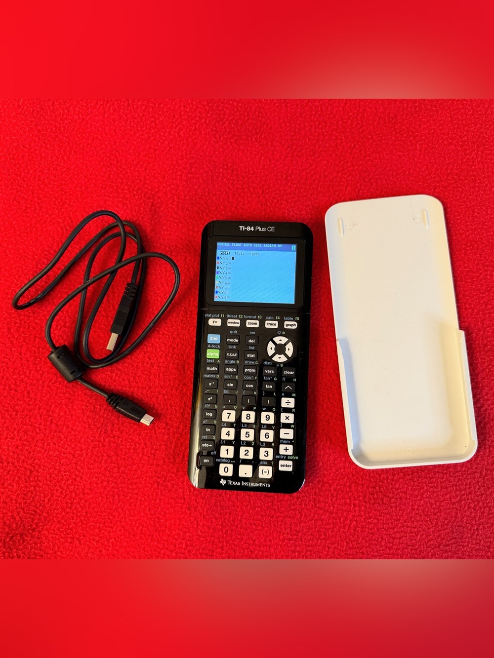 Texas Instruments TI-84 Plus CE Graphing Calculator -with Cover & USB Cable